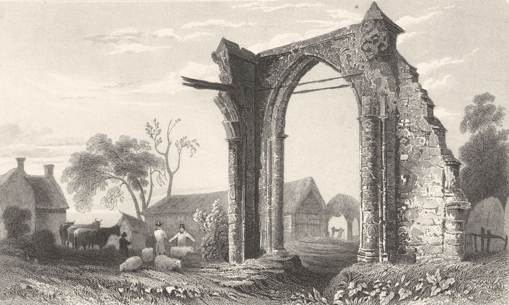 ESSEX. Remains Bycknacre Priory. Near Danbury. (Wright) 1834 old antique print